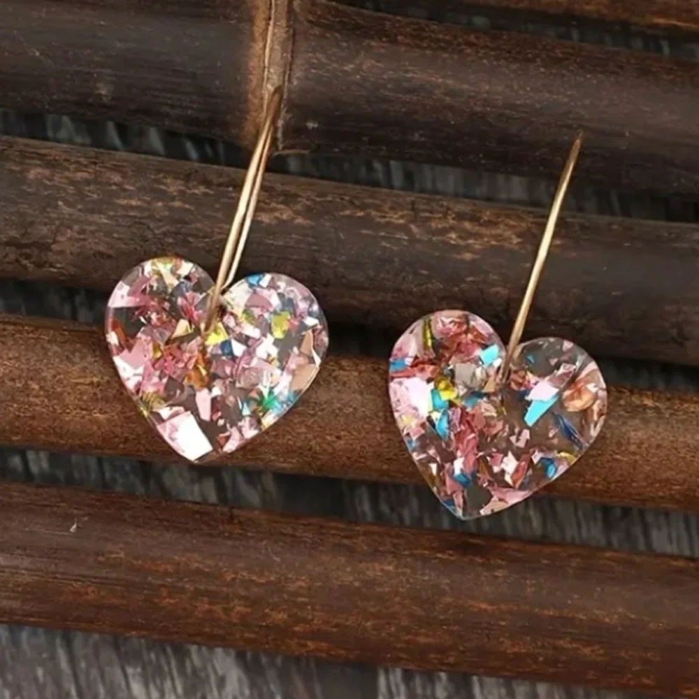 ✨Zara Murano Light Pink Heart Earrings